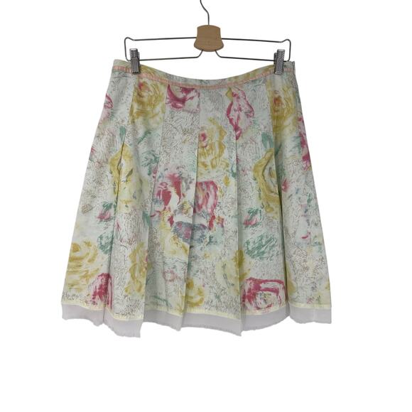 Odille Dresses & Skirts - Vintage Odille Womens Skirt Size 10 Knee Length Watercolour Floral Cotton Boho